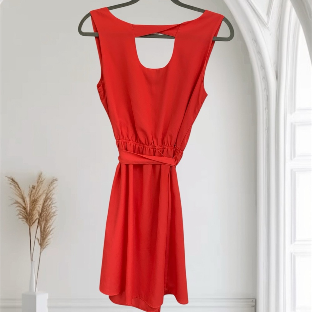 Cute Red Gap Sleeveless Dress S - Picture 2 of 4